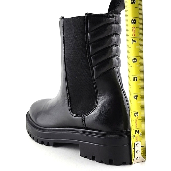 ALLONSI Women's Black Leather Pull On Ankle Boots Chunky Platform Lug Soles Sz 6 - Picture 14 of 14